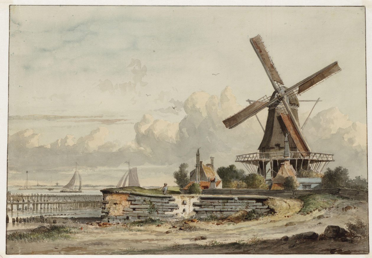 Bolwerk het Blauwhoofd s mlýnem De Bok od Johannes Jelgerhuis