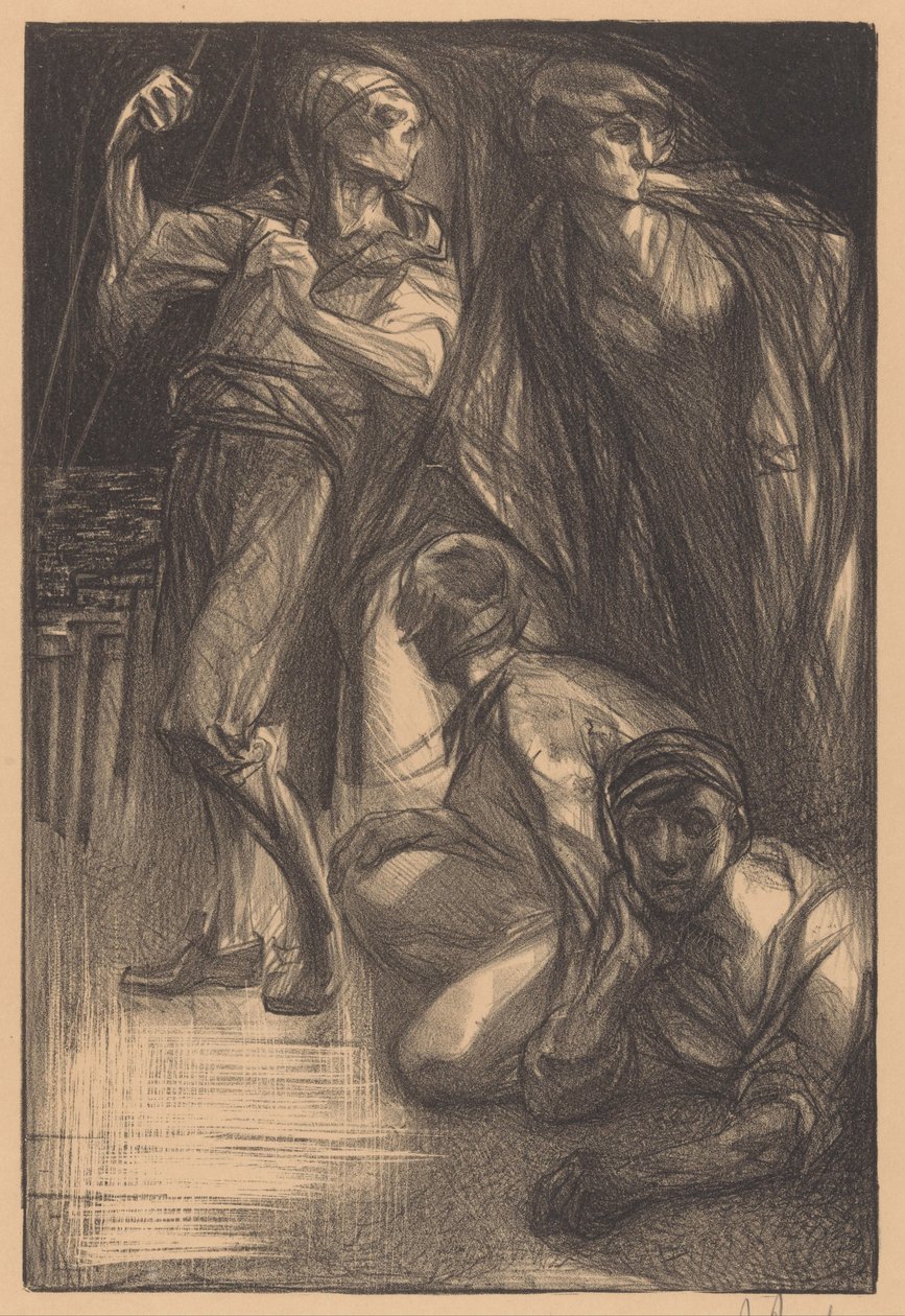 Smrt se dvěma muži a ženou od Johannes Josephus Aarts (signed by artist)