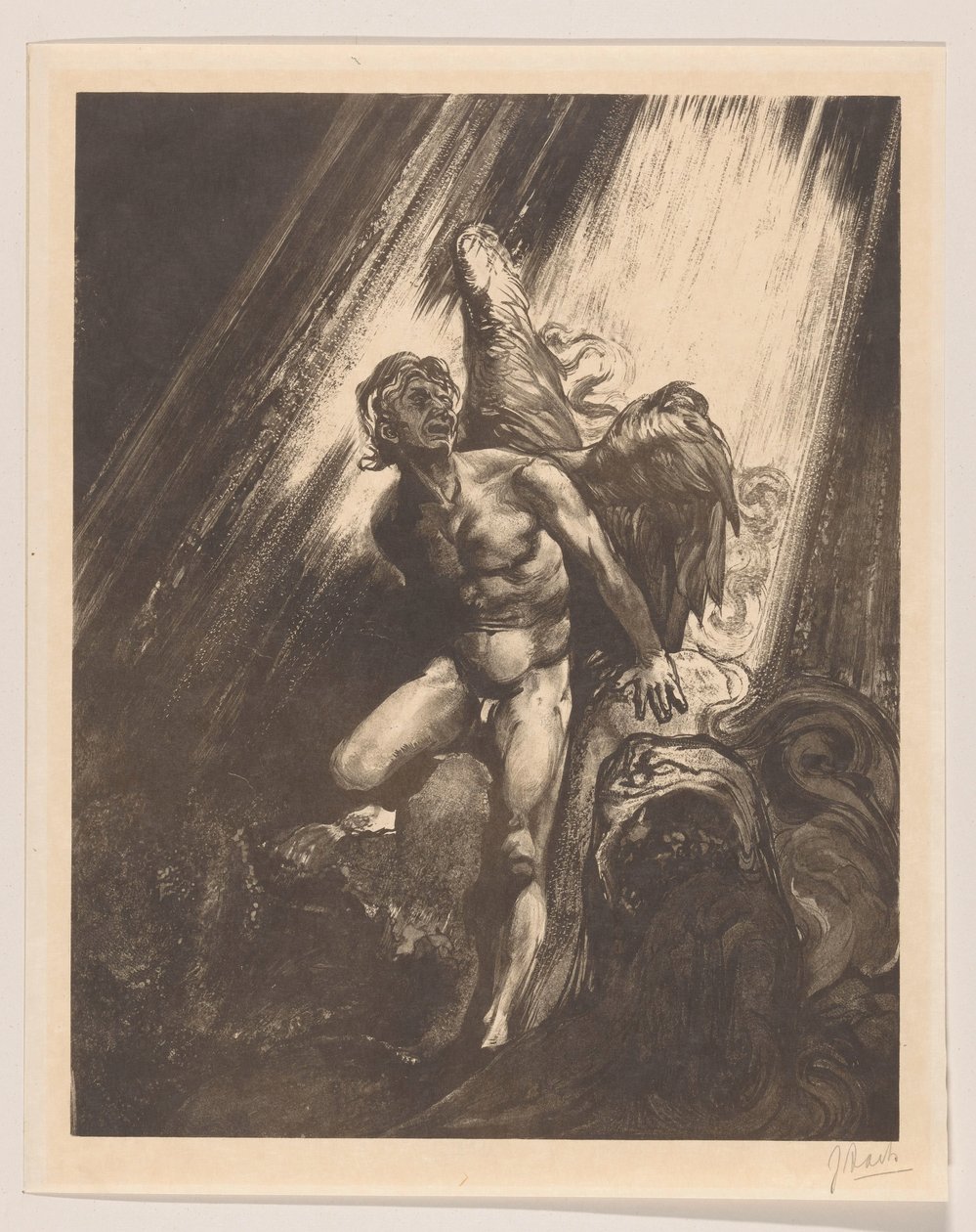 Padlý anděl opřený o skálu od Johannes Josephus Aarts (signed by artist)