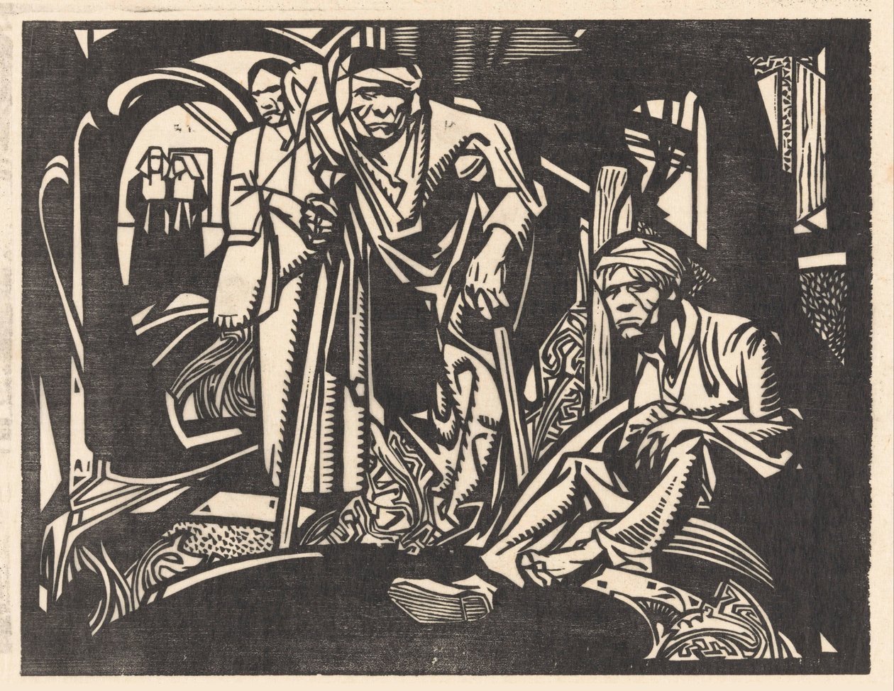 Zraněný v kostele od Johannes Josephus Aarts (signed by artist)