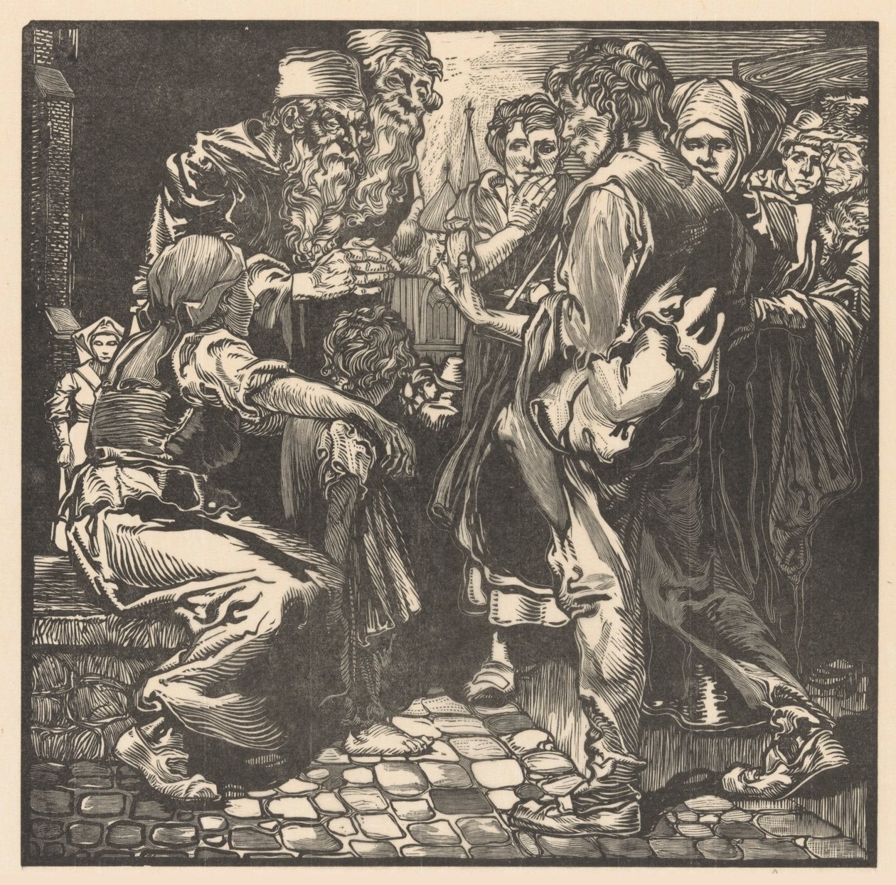 Muž potkal pytlík s penězi od Johannes Josephus Aarts (signed by artist)