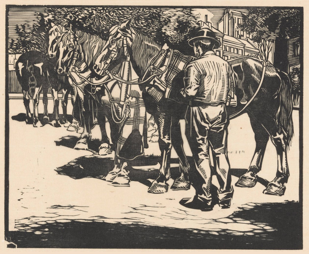 Jízda na koních na náměstí od Johannes Josephus Aarts (signed by artist)