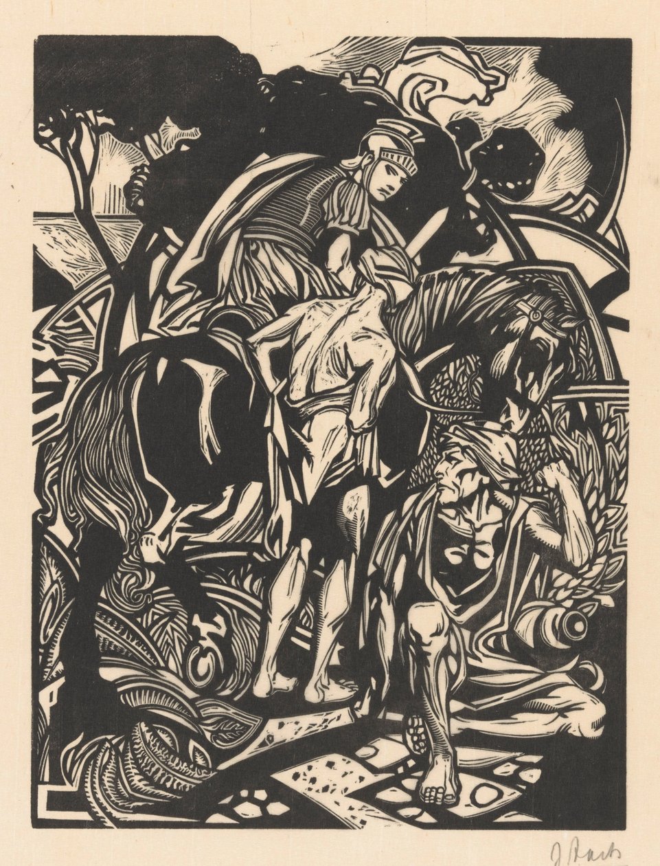 Římský jezdec na koni od Johannes Josephus Aarts (signed by artist)