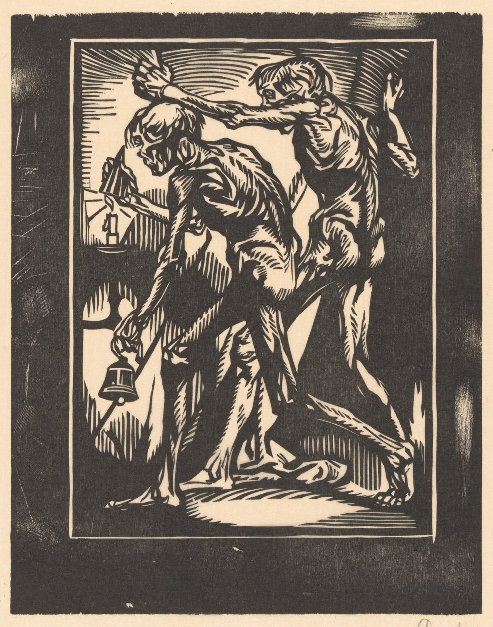 Dvě nahé mužské postavy se zvonkem a zhášečem svíček od Johannes Josephus Aarts (signed by artist)