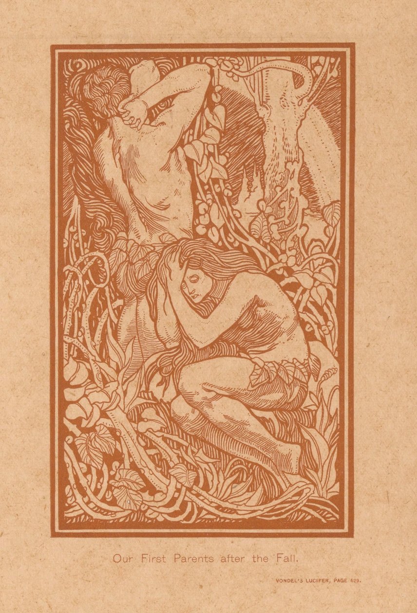 Adam a Eva na de zondeval Naši první rodiče po pádu (název na předmětu) od Johannes Josephus Aarts
