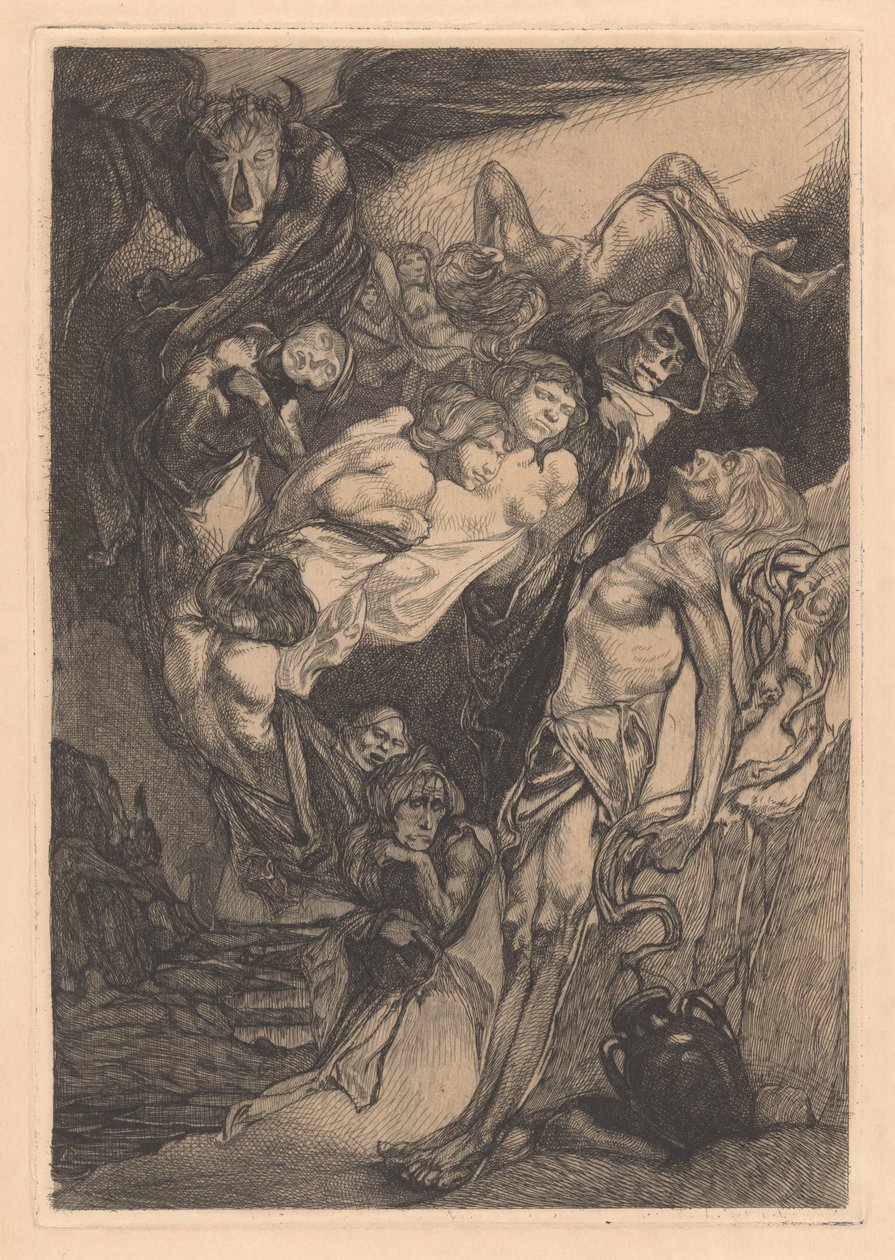 Polonahý muž s příšerami a fantazijními tvory od Johannes Josephus Aarts