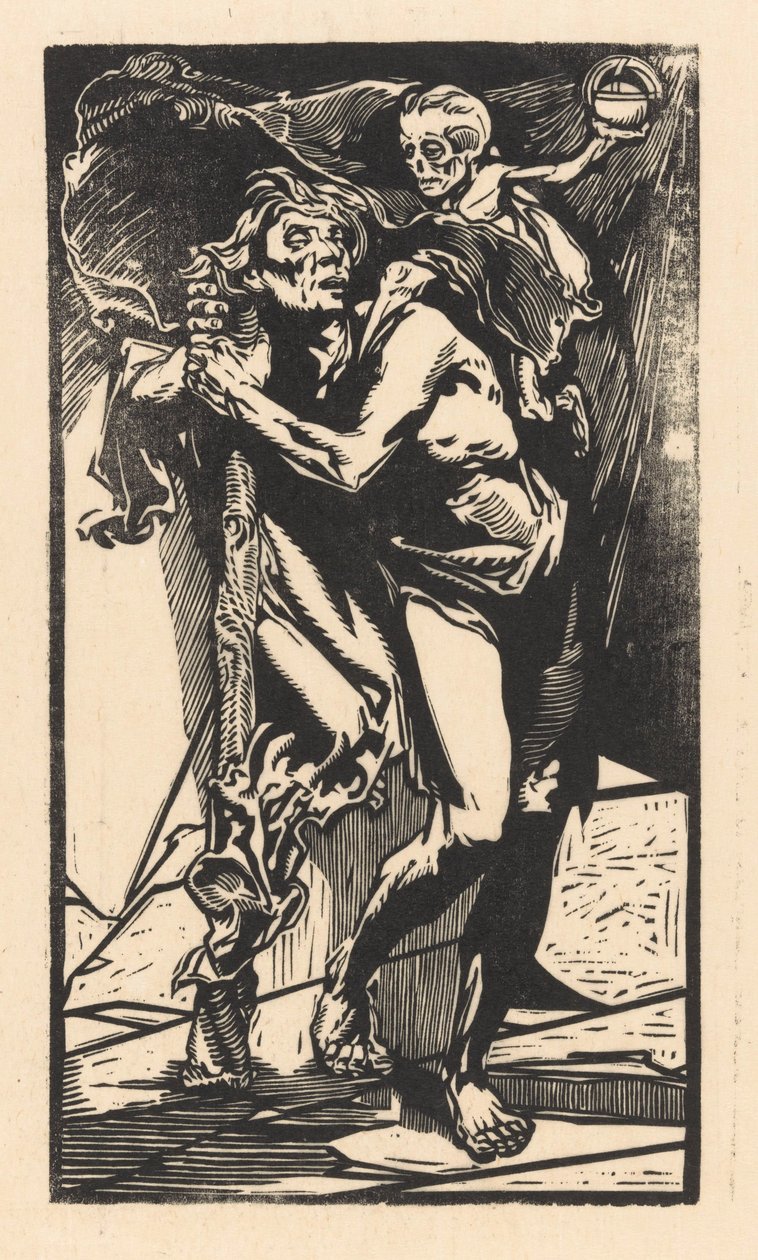 Muž se smrtí na zádech od Johannes Josephus Aarts