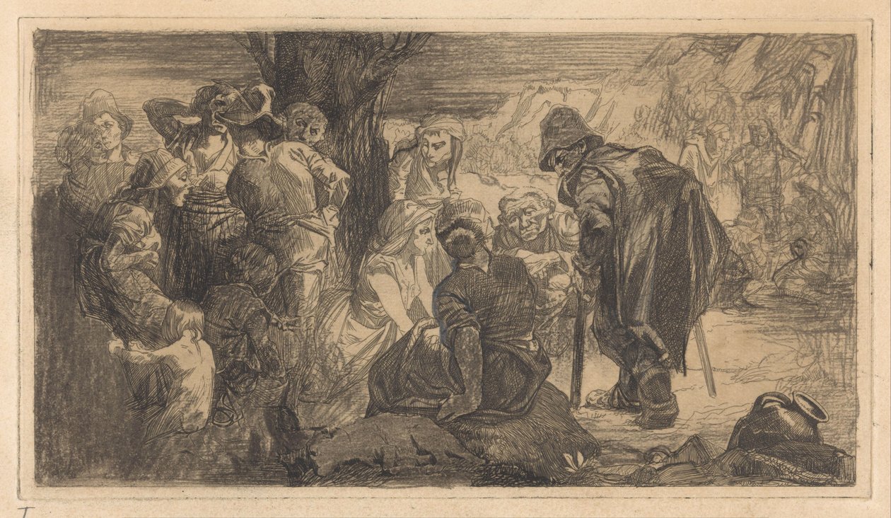 Muži, ženy a děti u stromu od Johannes Josephus Aarts