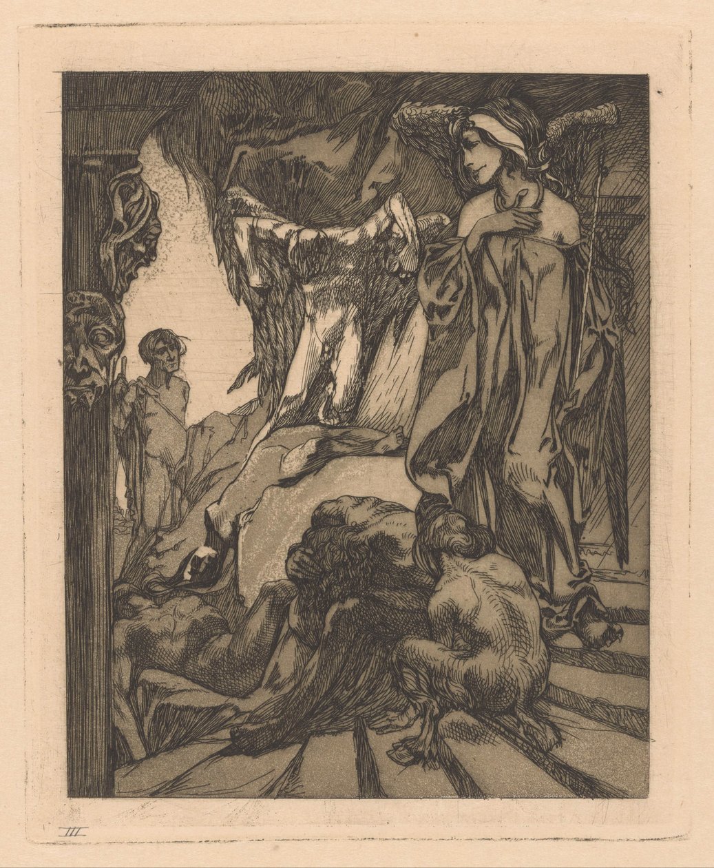 Oidipus a Sfinga Oidipus v jeskyni u Sfingy (název na předmětu) od Johannes Josephus Aarts