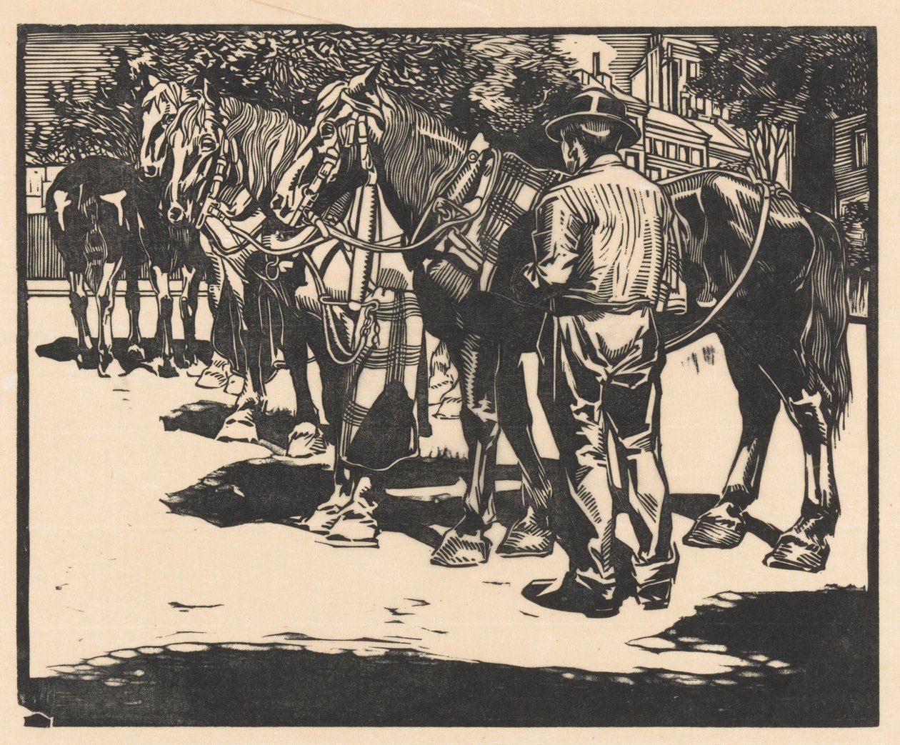 Jízda na koních na náměstí od Johannes Josephus Aarts
