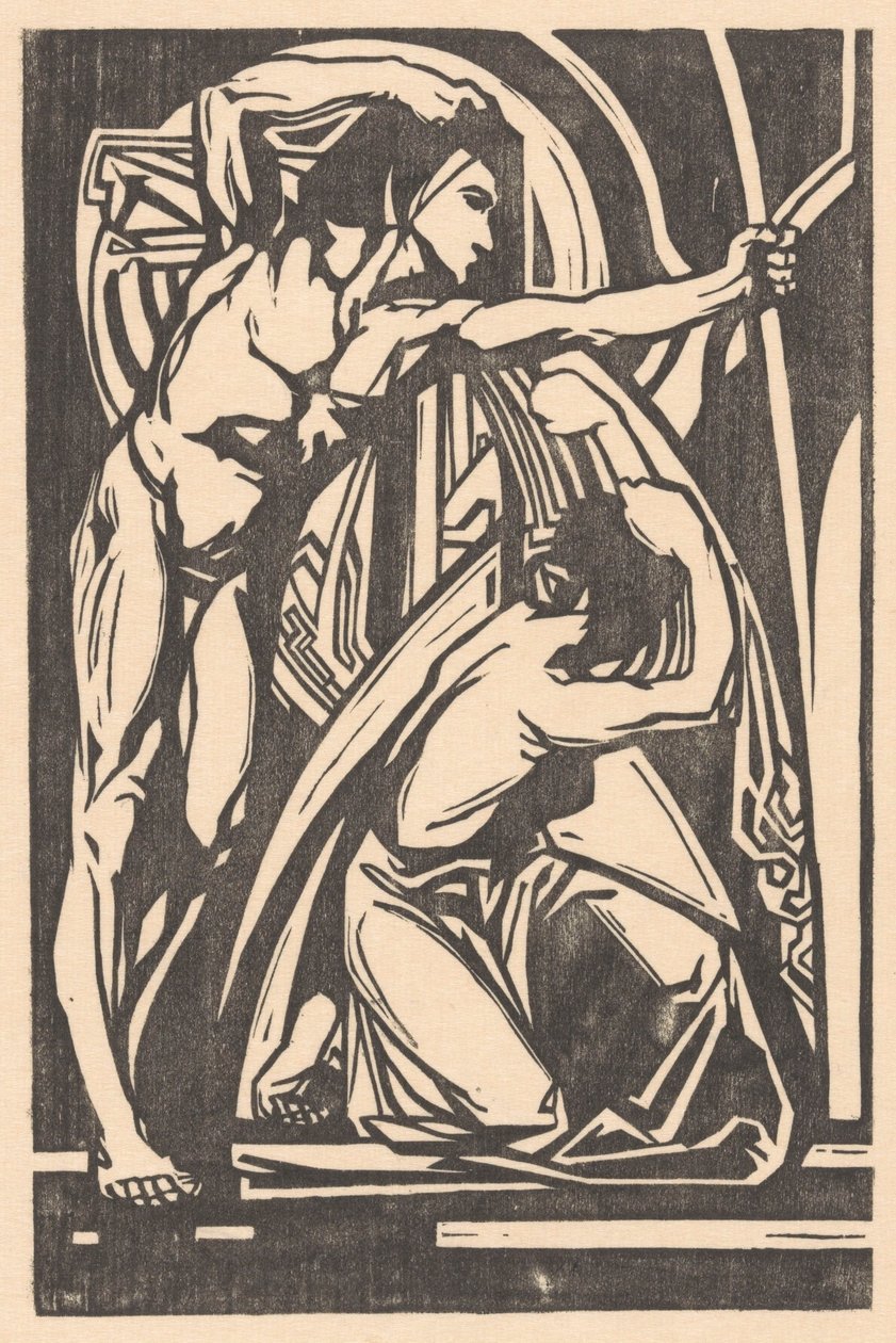 Stojící muž a klečící žena od Johannes Josephus Aarts