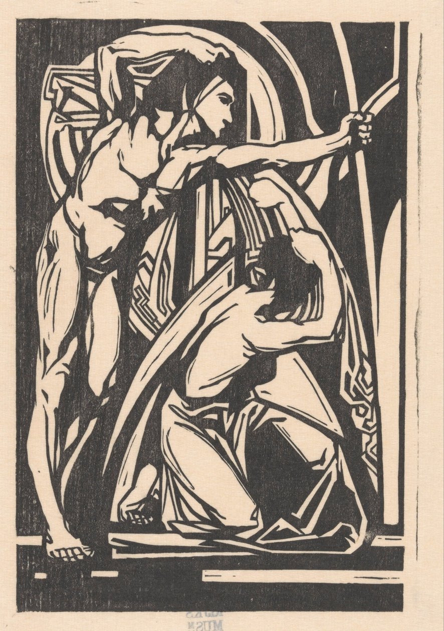 Stojící muž a klečící žena od Johannes Josephus Aarts