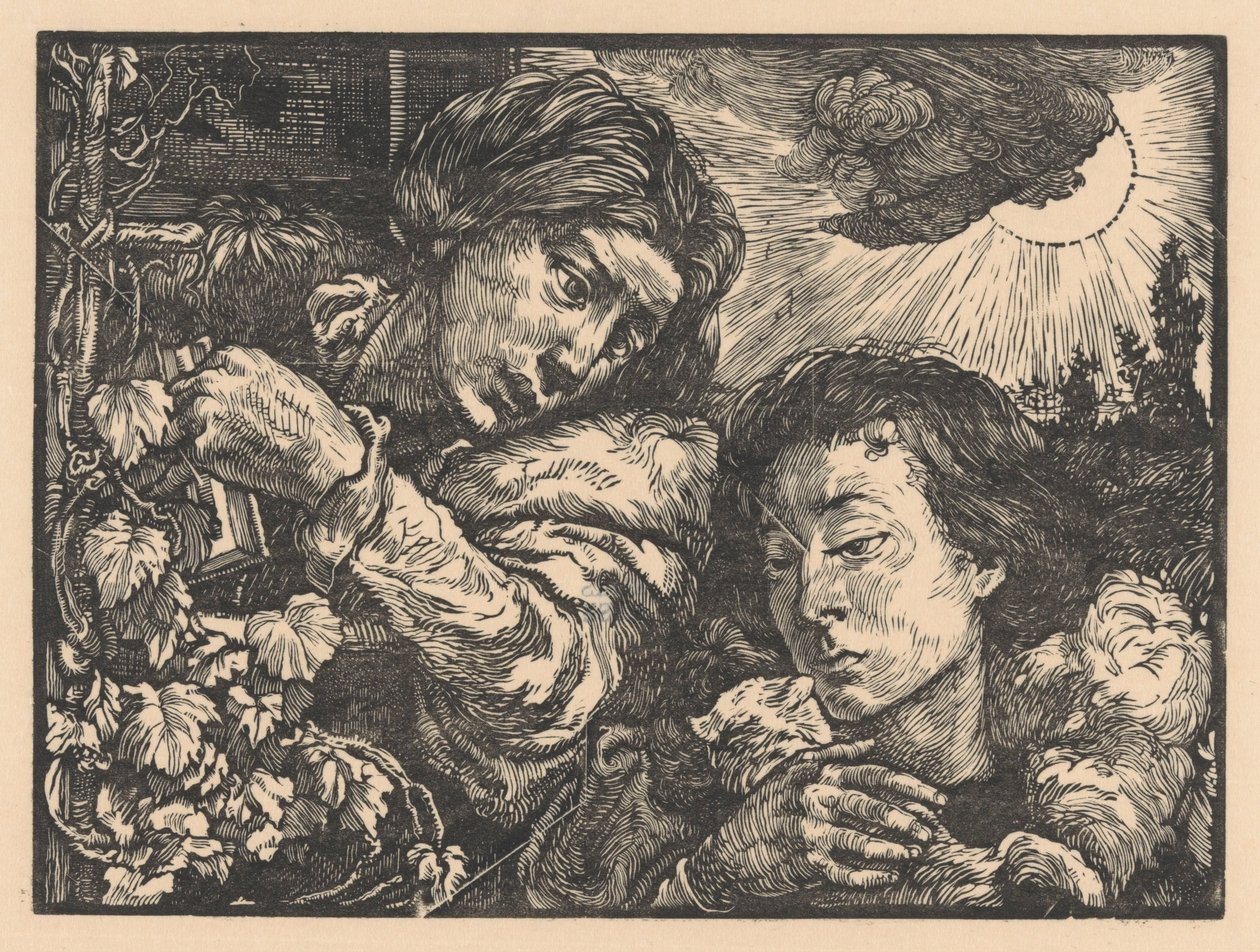 Dvě ženy u vinné révy od Johannes Josephus Aarts