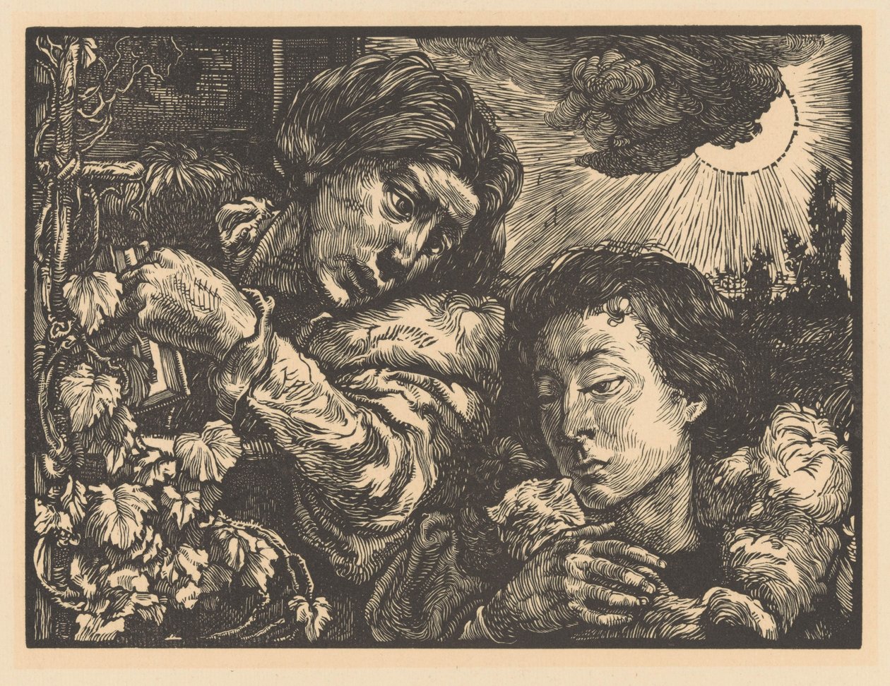 Dvě ženy u vinné révy od Johannes Josephus Aarts