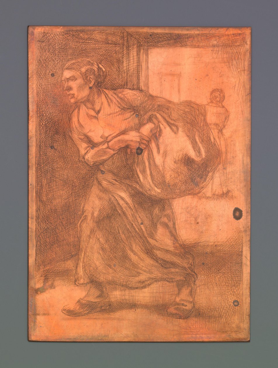 Žena nese balík od Johannes Josephus Aarts