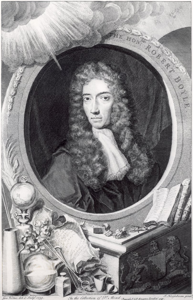 Portrét ctihodného Roberta Boylea (1627-91) vyrytý Georgem Vertuem (1684-1756) 1749 od Johannes Kerseboom