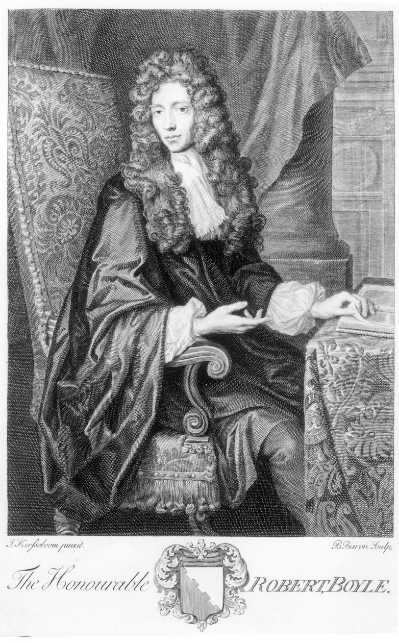 Ctihodný Robert Boyle (1627-91) vyryl B. Baron od Johannes Kerseboom