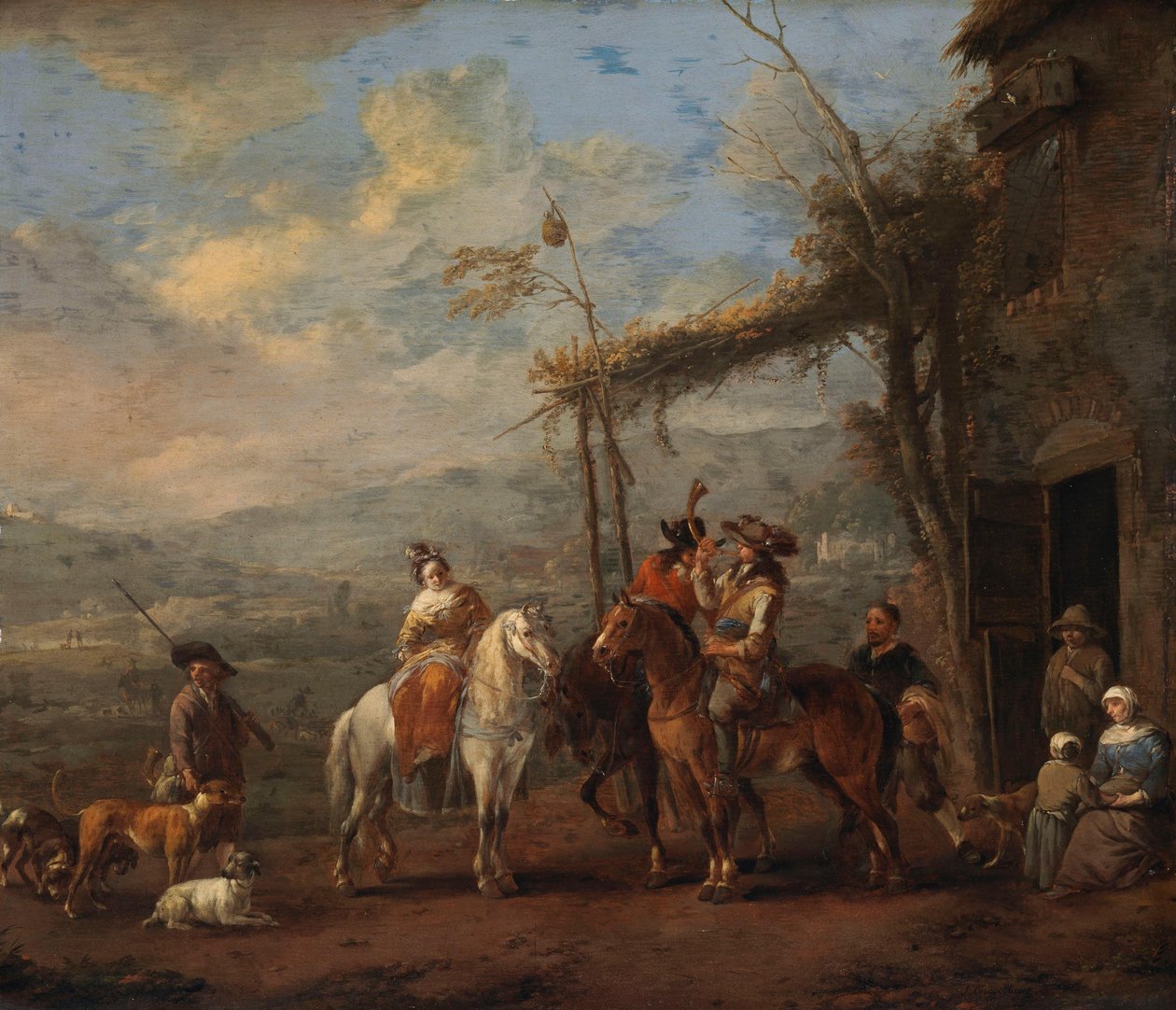 Lovecká společnost od Johannes Lingelbach
