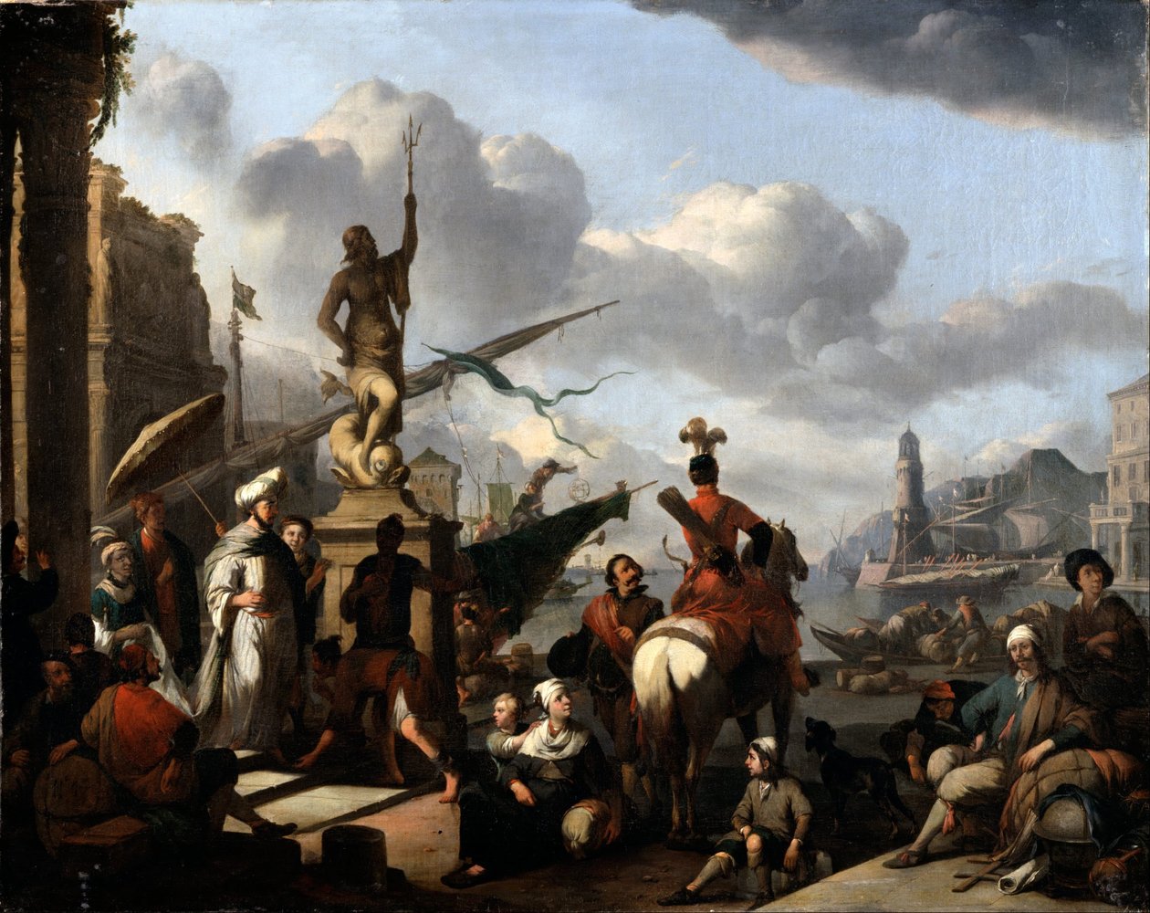 Italský námořní přístav od Johannes Lingelbach
