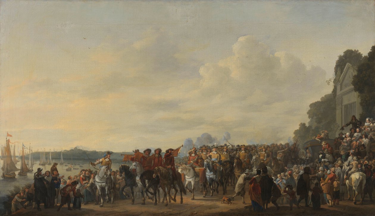 Příjezd prince Williama II na Estate Welna na Amstel během útoku na Amsterdam, 31. července 1650 od Johannes Lingelbach