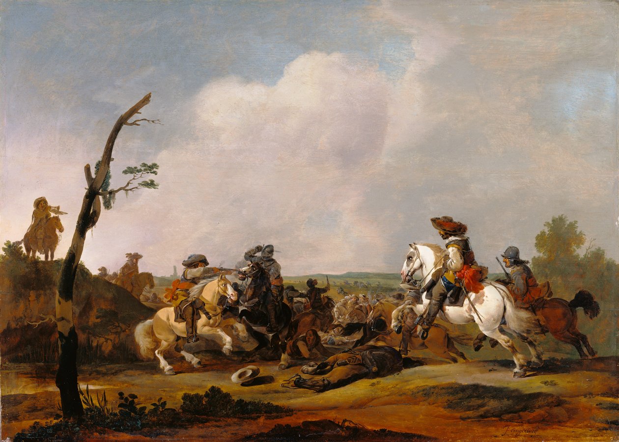Schlachtenszene od Johannes Lingelbach