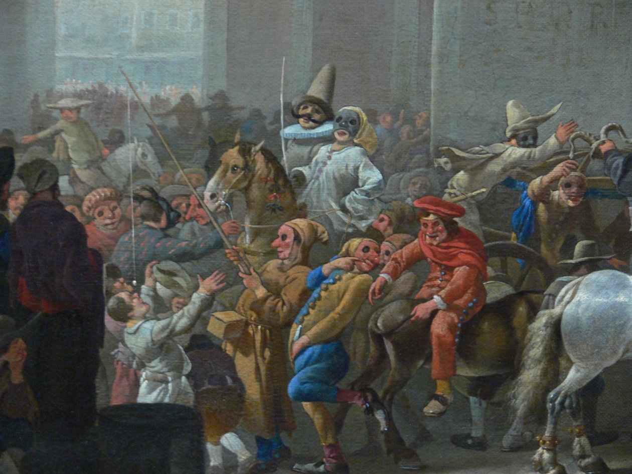 Karneval v Římě Detail, c. 1650 od Johannes Lingelbach