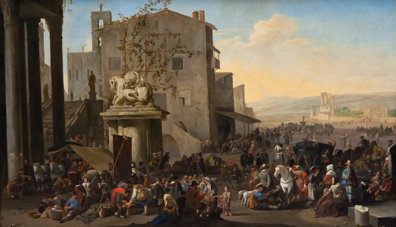 De Campo Vaccino ( Forum Romanum) te Rome od Johannes Lingelbach