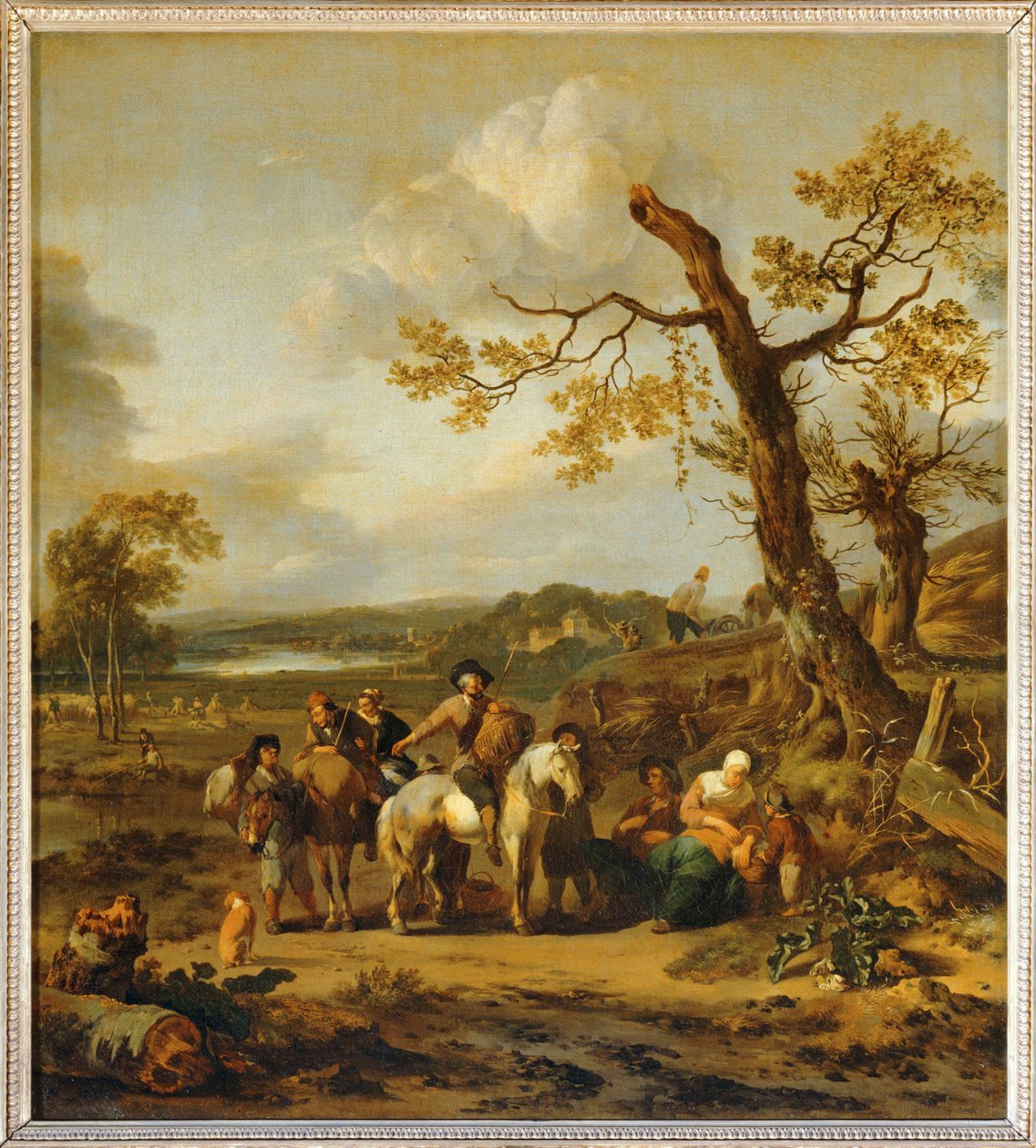 Halte de paysans allant au marche - Zemědělci odpočívající na cestě na trh ... od Johannes Lingelbach