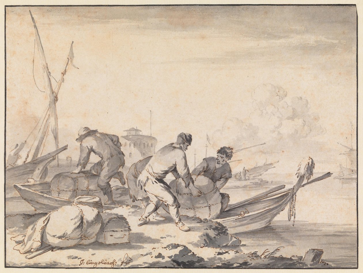 Italský námořní přístav od Johannes Lingelbach