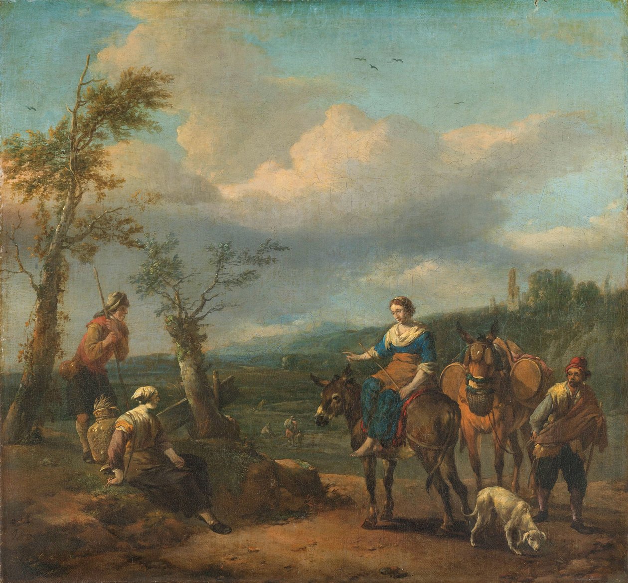 Italská krajina s postavami od Johannes Lingelbach