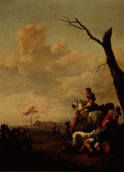 Odpočinek po honičce (panel) od Johannes Lingelbach