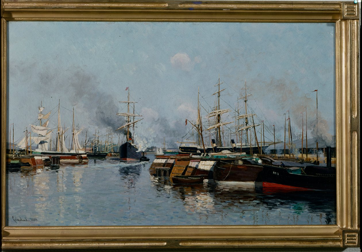 Lodě v přístavu od Johannes Martin Grimelund