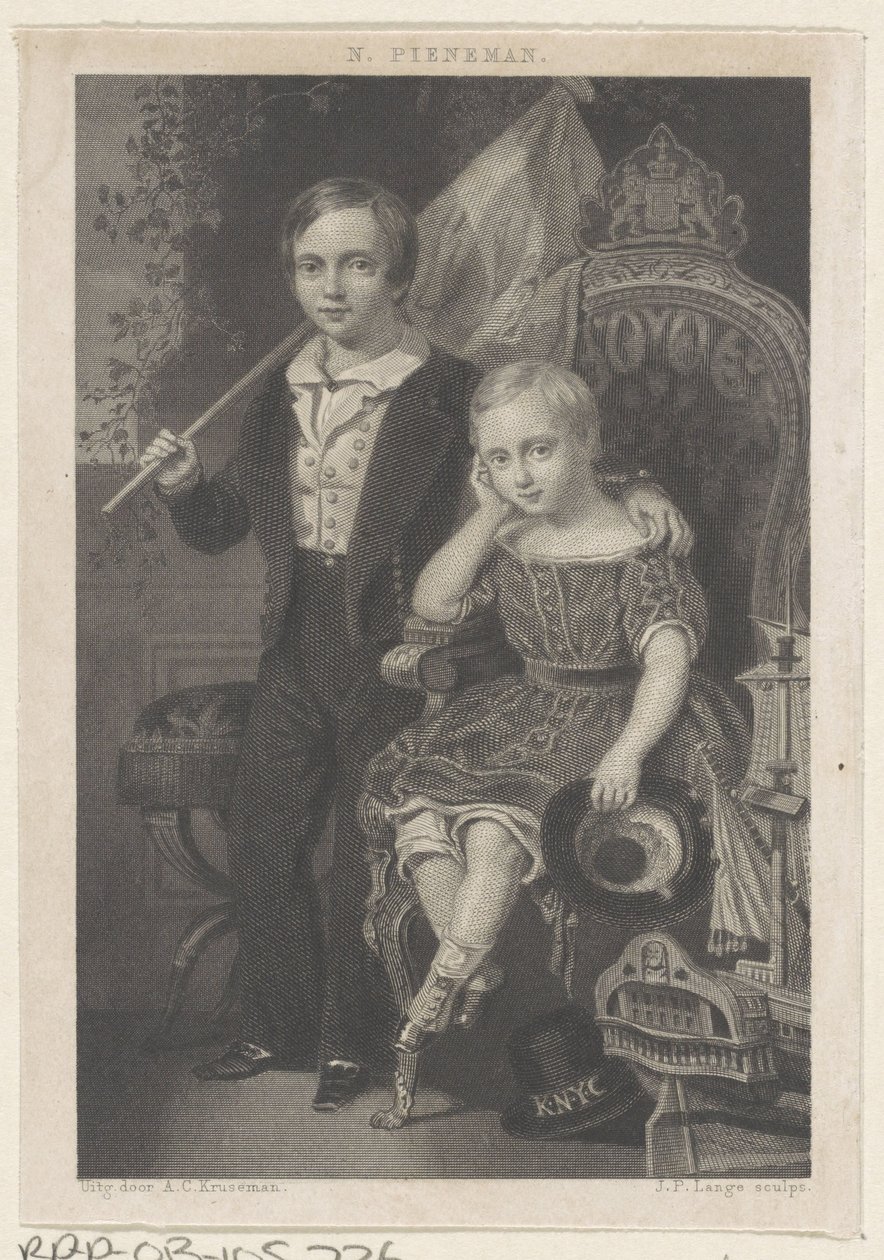 Portrét Williama, prince nizozemského, a Mauritse, prince nizozemského od Johannes Philippus Lange