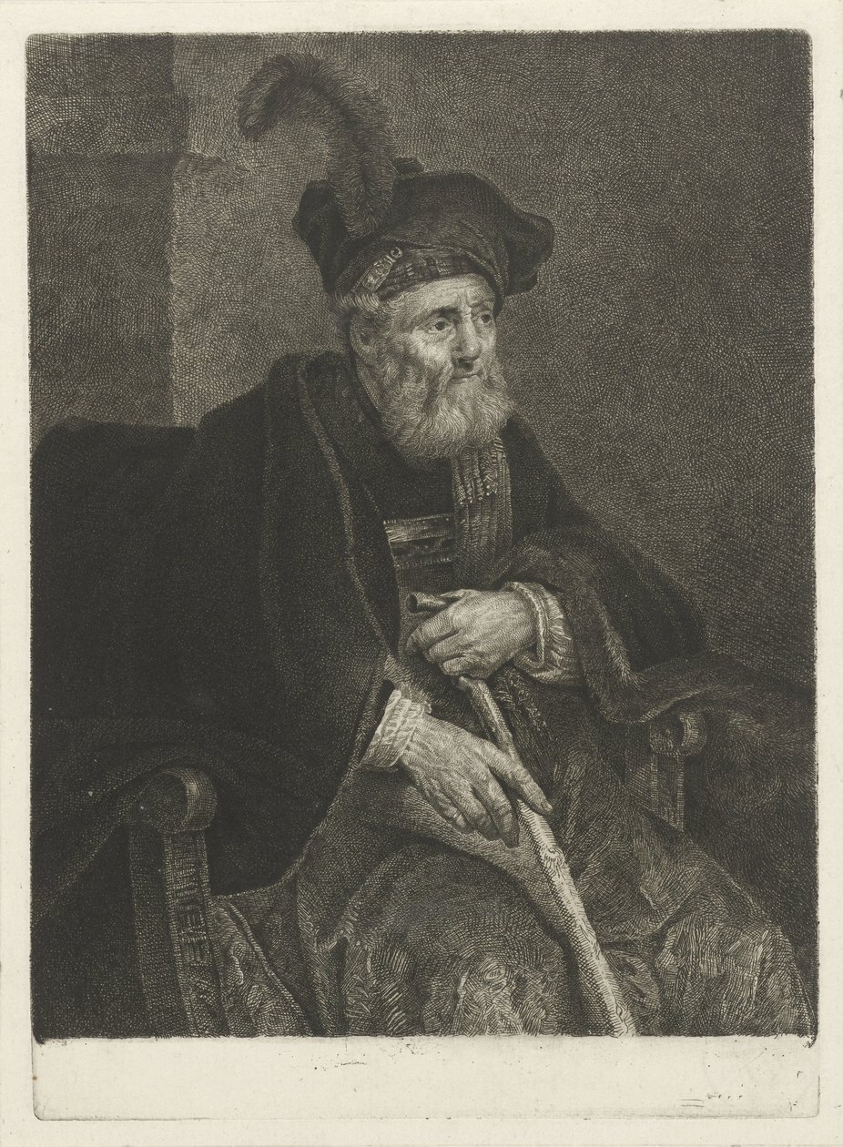 Portrét neznámého starého muže v křesle od Johannes Pieter de Frey