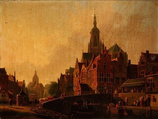 Scéna z holandského města od Johannes Rutten
