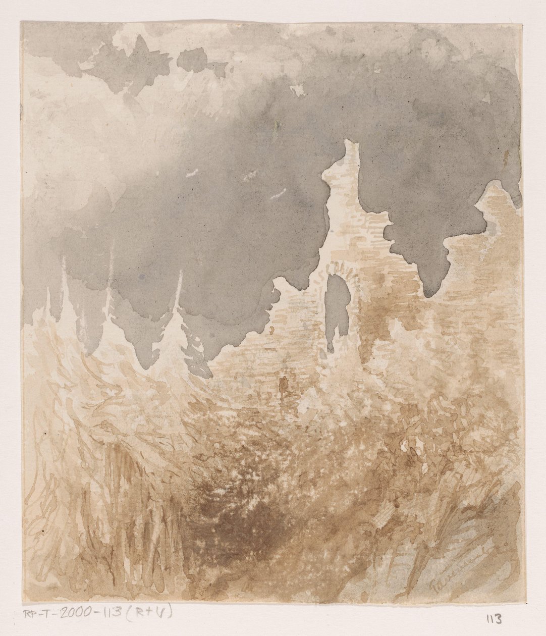 Zřícenina mezi stromy od Johannes Tavenraat (signed by artist)