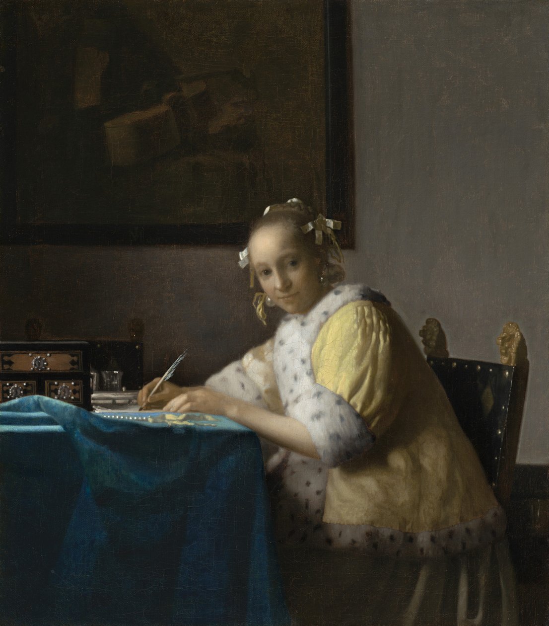 Dáma, která píše od Johannes Vermeer