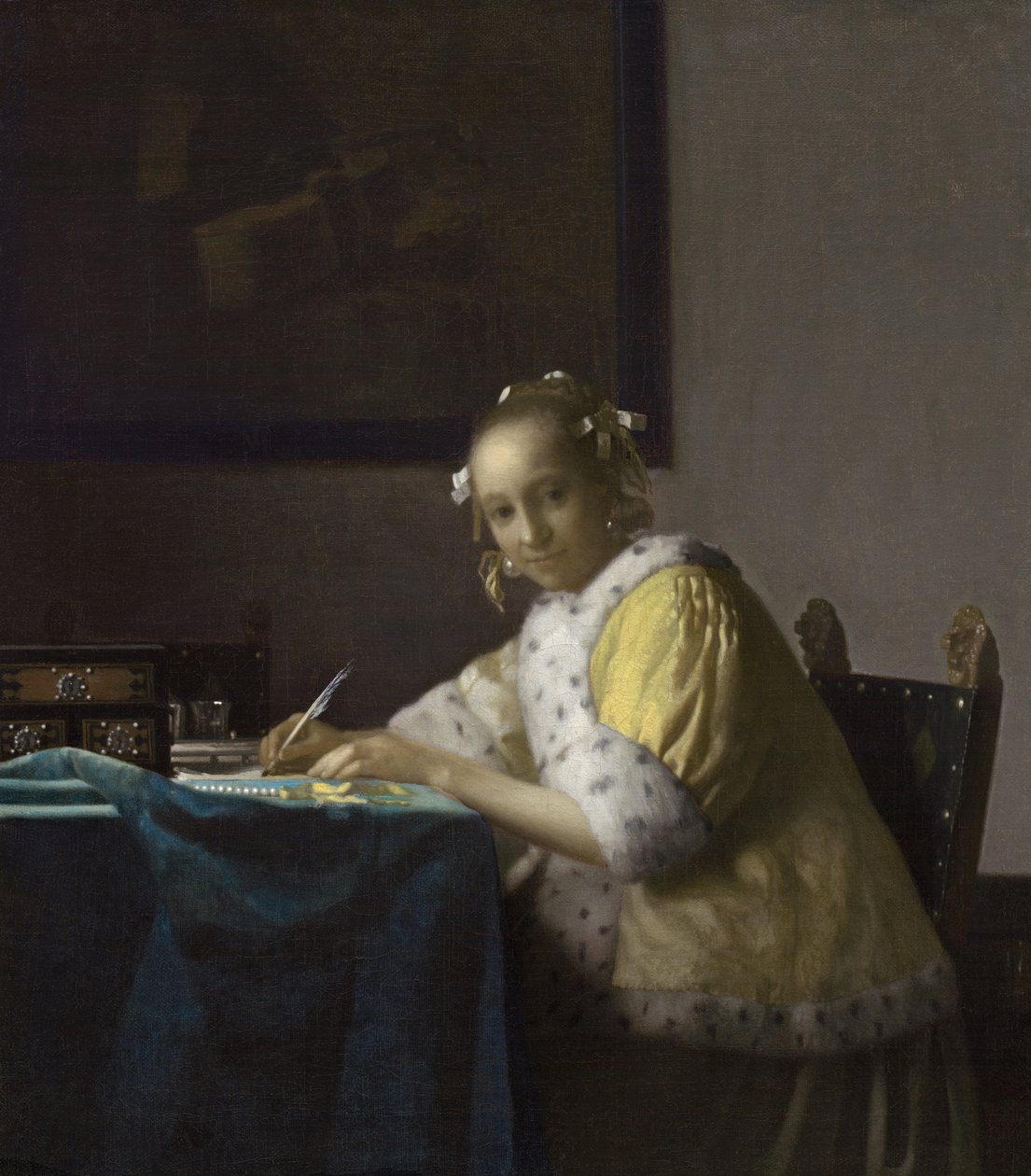 Dáma píšící od Johannes Vermeer