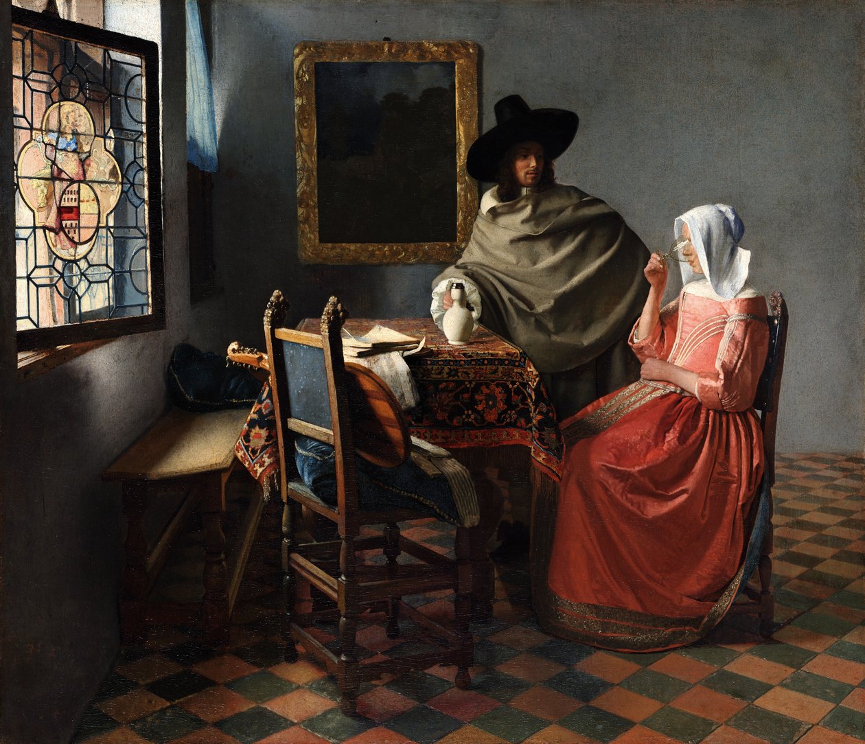 Sklenice vína od Johannes Vermeer