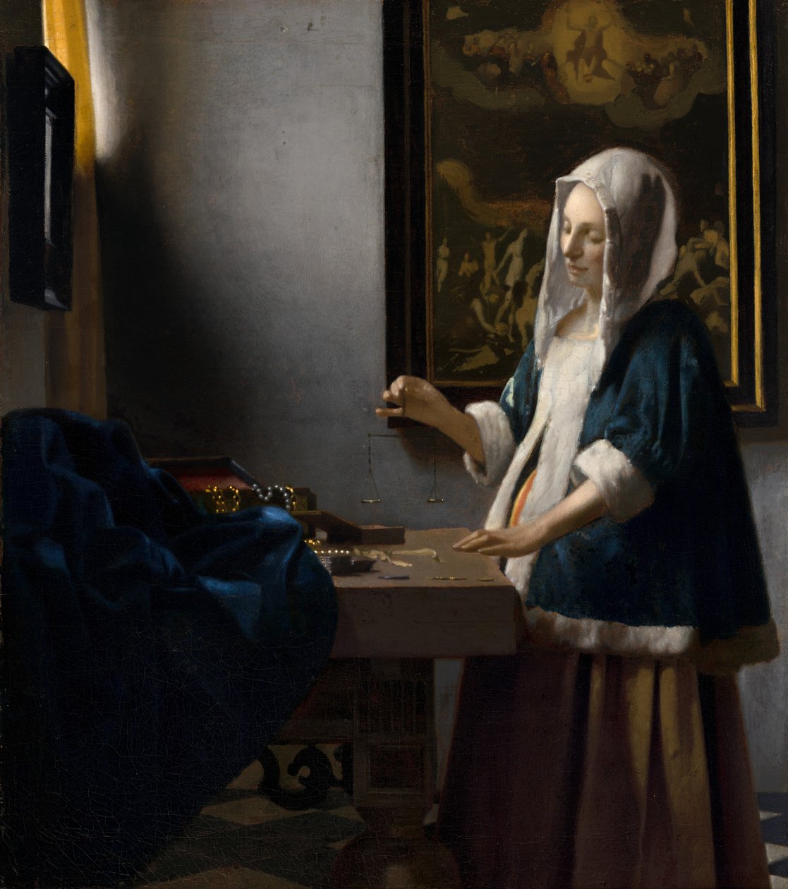 Žena drží rovnováhu od Johannes Vermeer