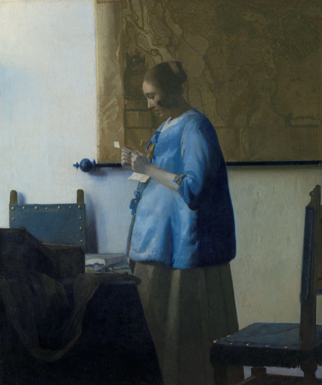 Žena v modrém čtení dopisu Žena čte dopis od Johannes Vermeer