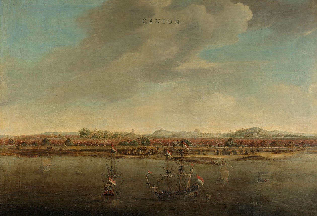 Pohled na kanton v Číně Pohled na Kanton, Čína od Johannes Vinckboons (attributed to)