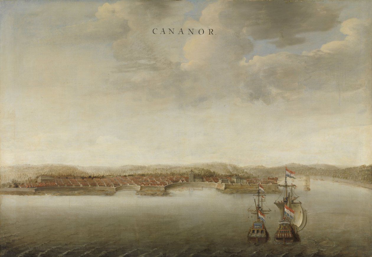 Pohled na Cannanore na Malabarském pobřeží v Indii, c.1662-3 od Johannes Vinckeboons