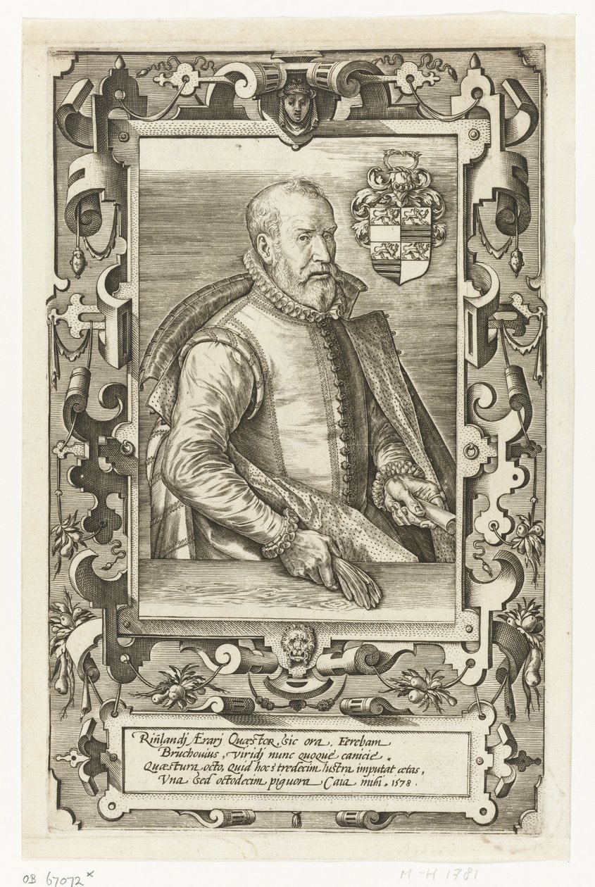 Portrét Jana van Brouckhovena, stevarda z Porýní od Johannes Wierix (attributed to)