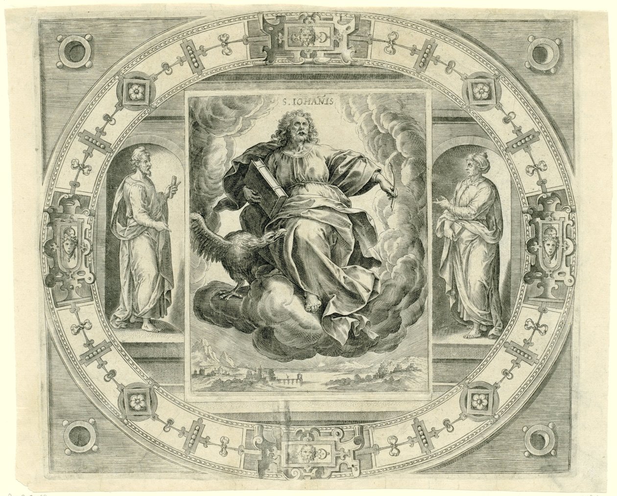 Evangelista Jan S. Iohañis (název na objektu) Čtyři evangelisté (název série) od Johannes Wierix (rejected attribution)