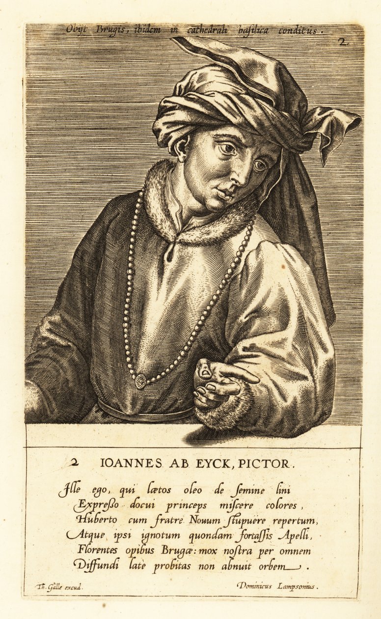 Portrét Jana van Eycka, nizozemského malíře umění rané severní renesance od Johannes Wierix