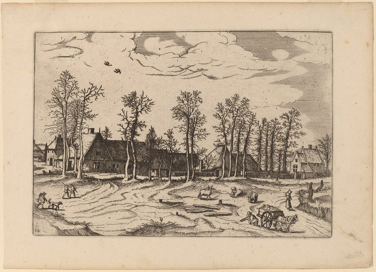 Farmy od Johannes and Lucas van Doetechum after Master of the Small Landscapes