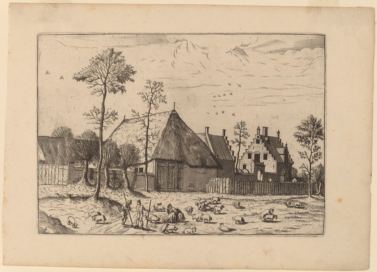 Bouda s chalupou od Johannes and Lucas van Doetechum after Master of the Small Landscapes