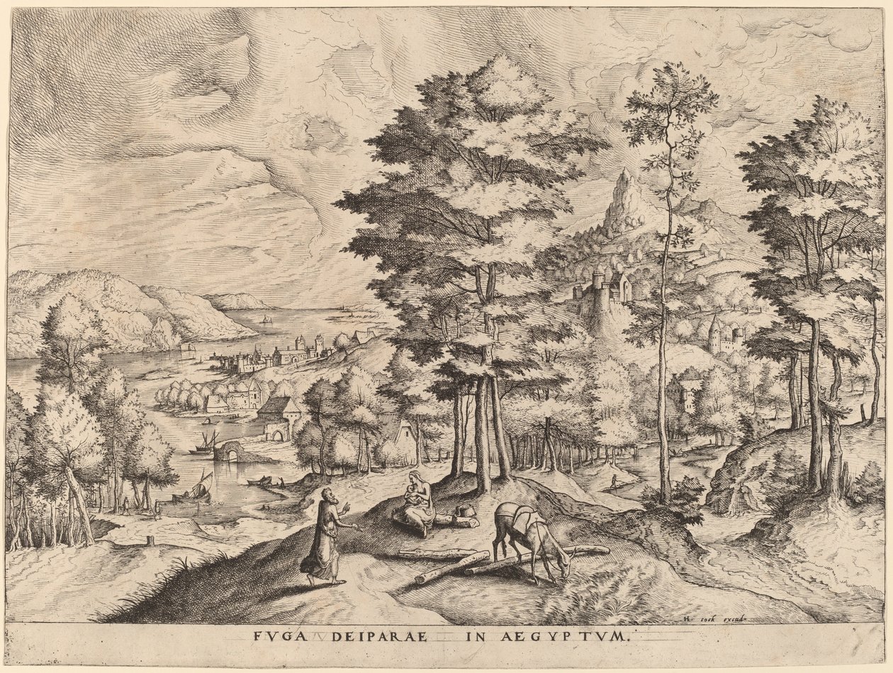 Útěk do Egypta od Johannes and Lucas van Doetechum after Pieter Bruegel the Elder
