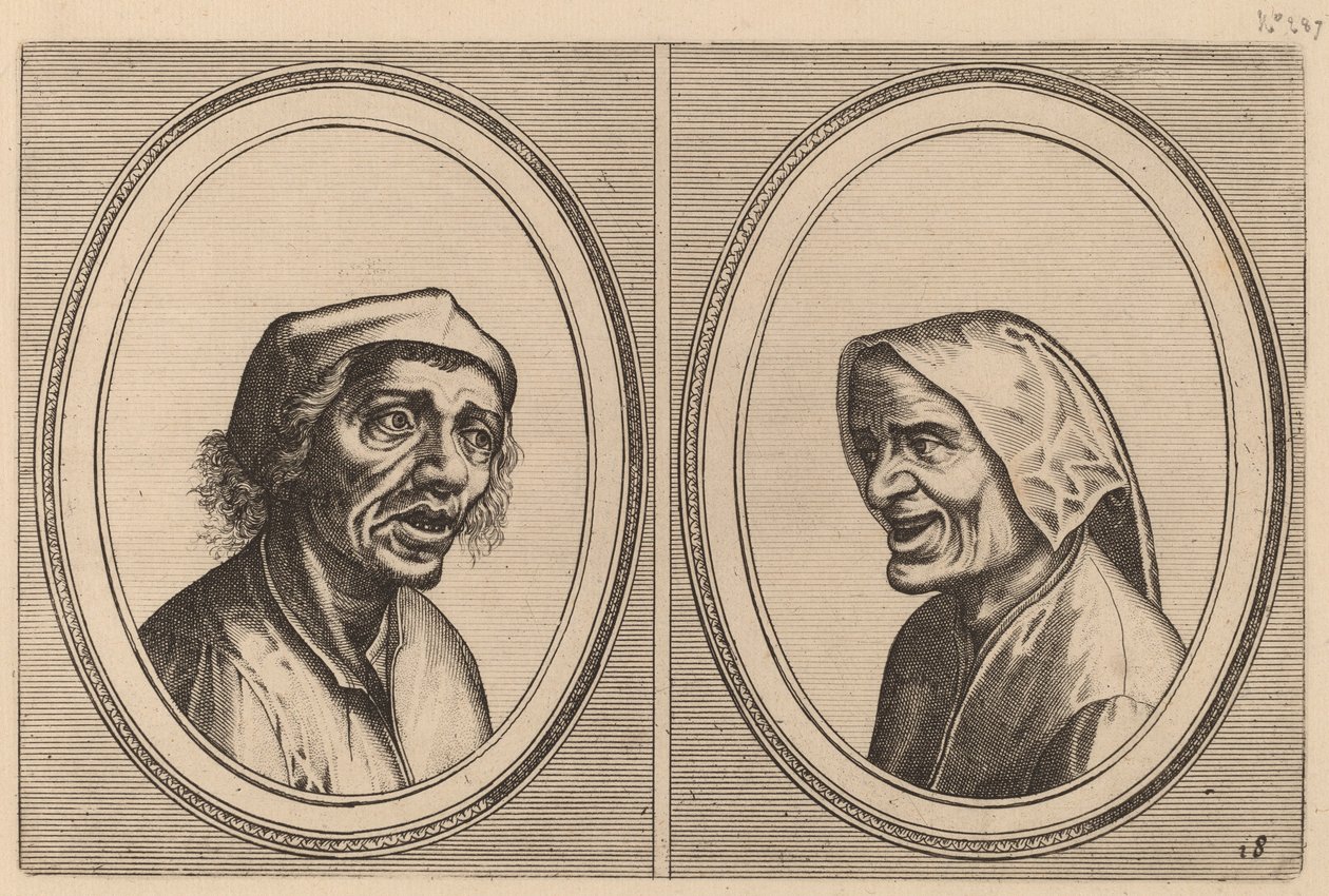 "Goe Geurtjen" a "Kribbighe Babbe" od Johannes and Lucas van Doetechum after Pieter Bruegel the Elder